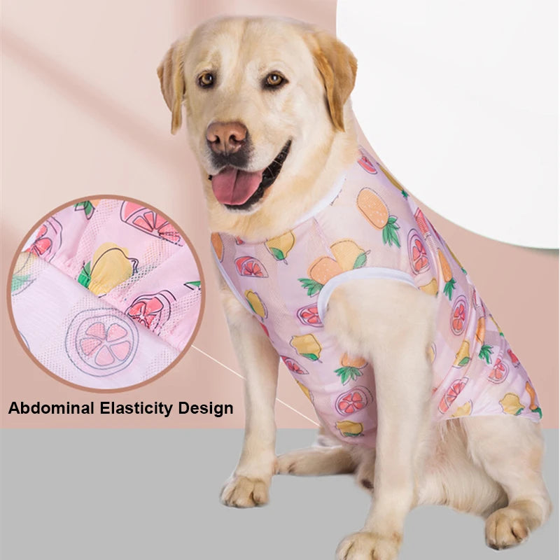 Summer Cooling Dog Vest Breathable Mesh Sleeveless Shirt
