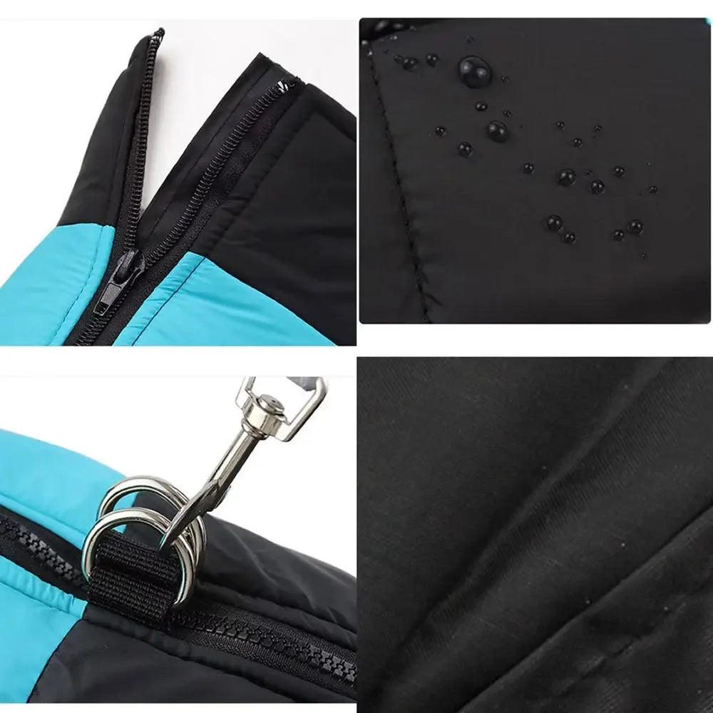 Winter Waterproof Padded Dog Coat With Zipper For Dogs