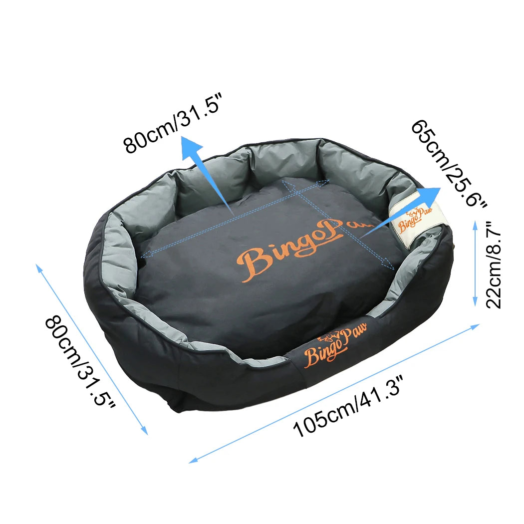 BINGOPAWCN All Season Dog Bed Calming Cushion Oxford Cover
