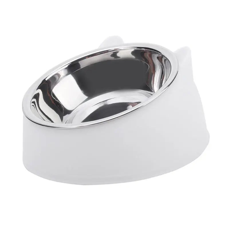 Creative Inclined Stainless Steel Cat Food And Water Feeder For Puppies