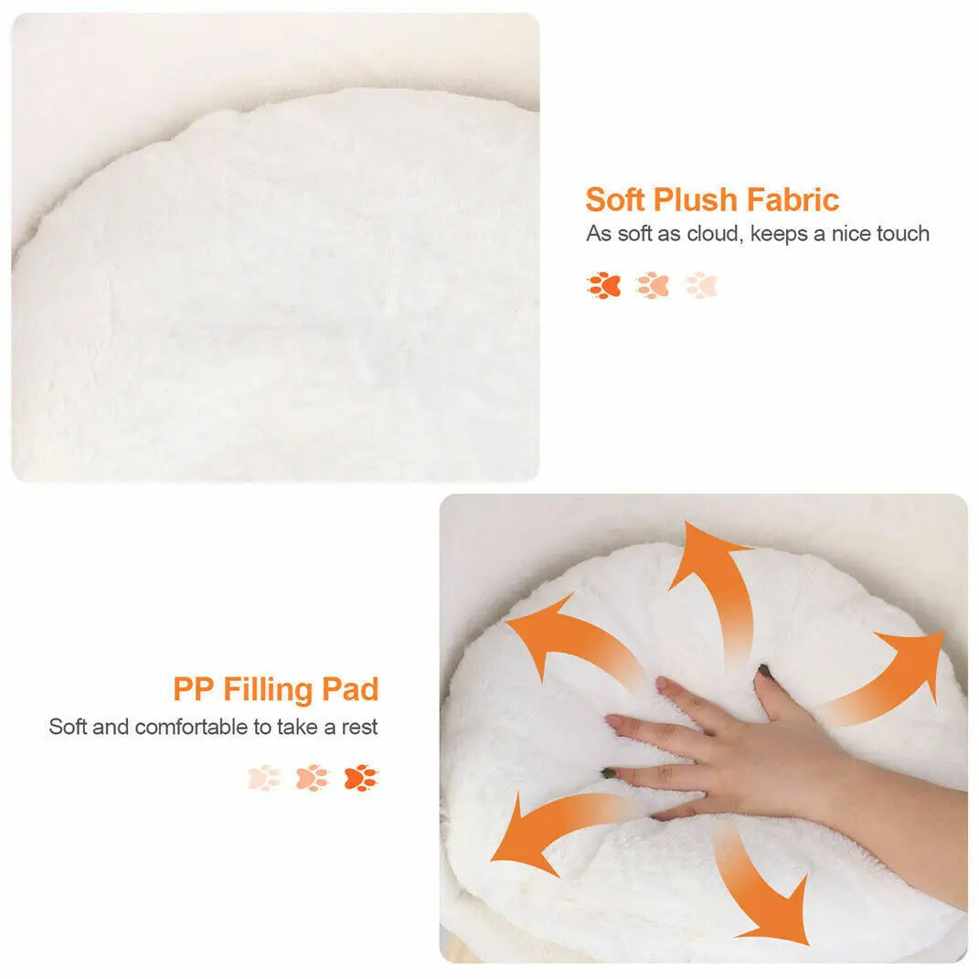 CN Guangdong Luxury Cat Bed Plush Nest With Wooden Legs