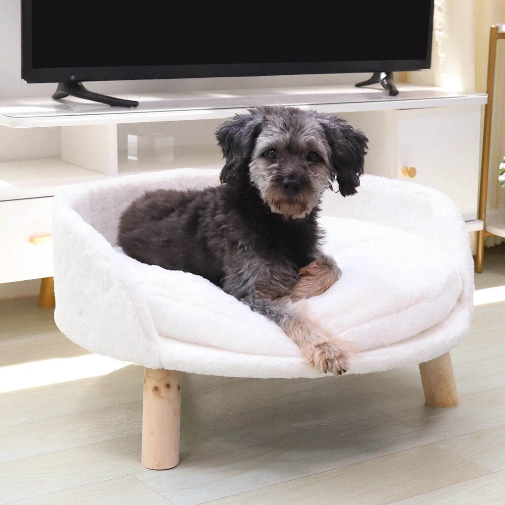 CN Guangdong Luxury Cat Bed Plush Nest With Wooden Legs