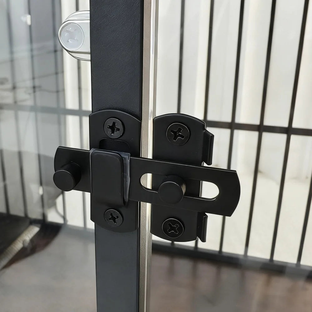 BORWART Rustic Wooden Dog Crate End Table With Tempered Glass