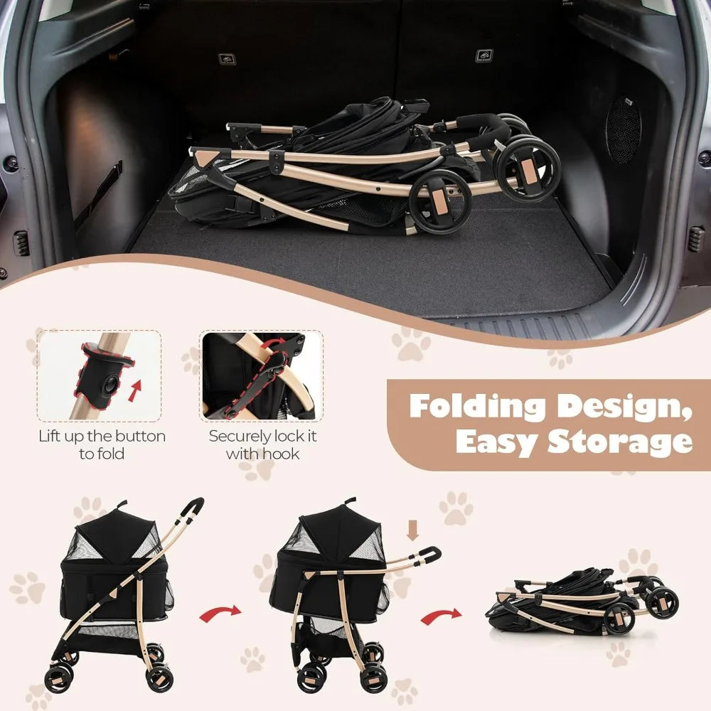 TIFICY 3 In 1 Pet StrollerForPets With Car Seat Carrier