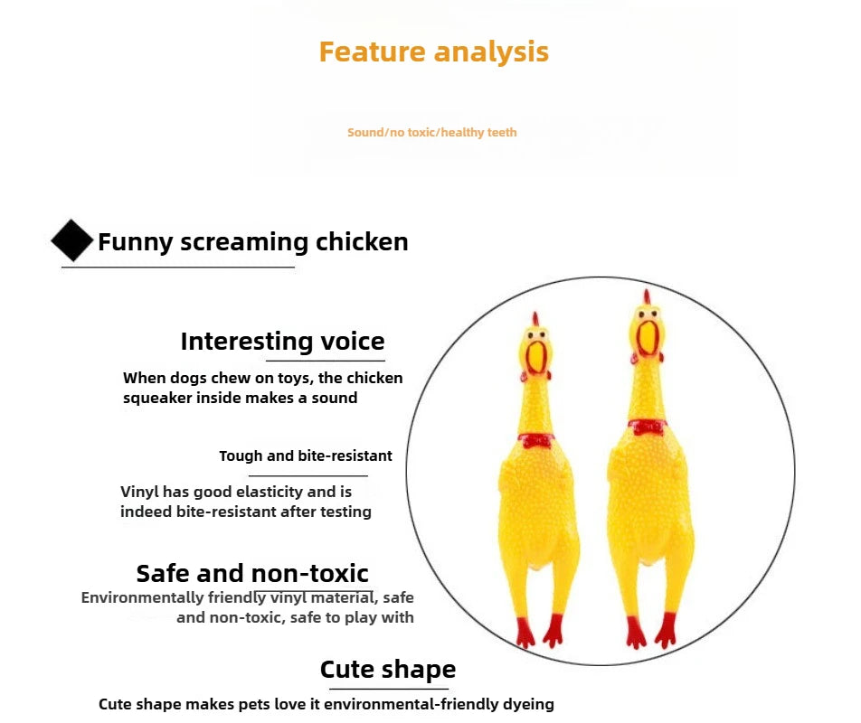 DKSTINYE Squeaky Screaming Chicken Dog Toy Chew Toy