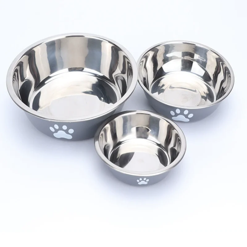 Large Capacity Stainless Steel Dog Food Bowl Anti Knock
