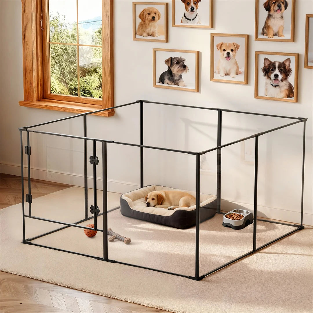 Bingopaw Acrylic 8 Panels Dog Playpen Indoor Exercise Fence