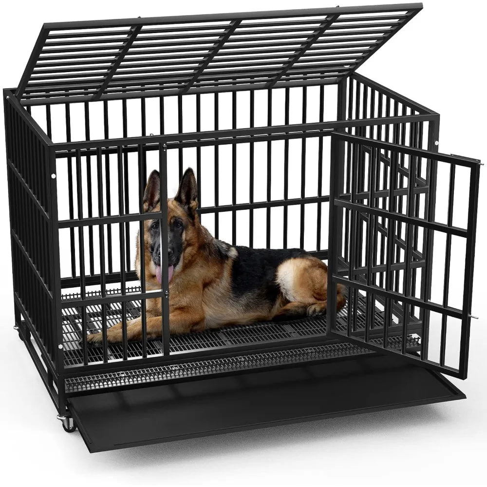 RBX Heavy Duty Rugged Dog Crate With Lockable Wheels