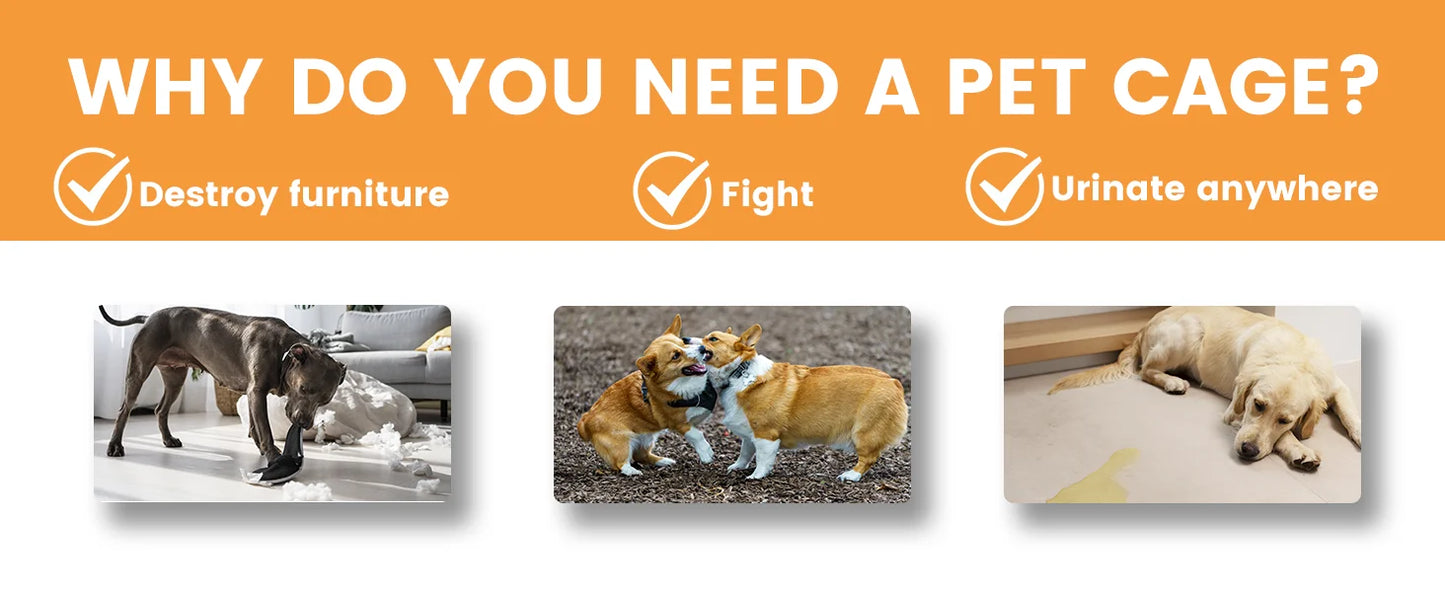 BORWARTH Wooden Dog Crate End Table Kennel Lattice Doors