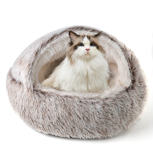 Soft Semi Enclosed Cat Bed Nest Cozy For Small Pets