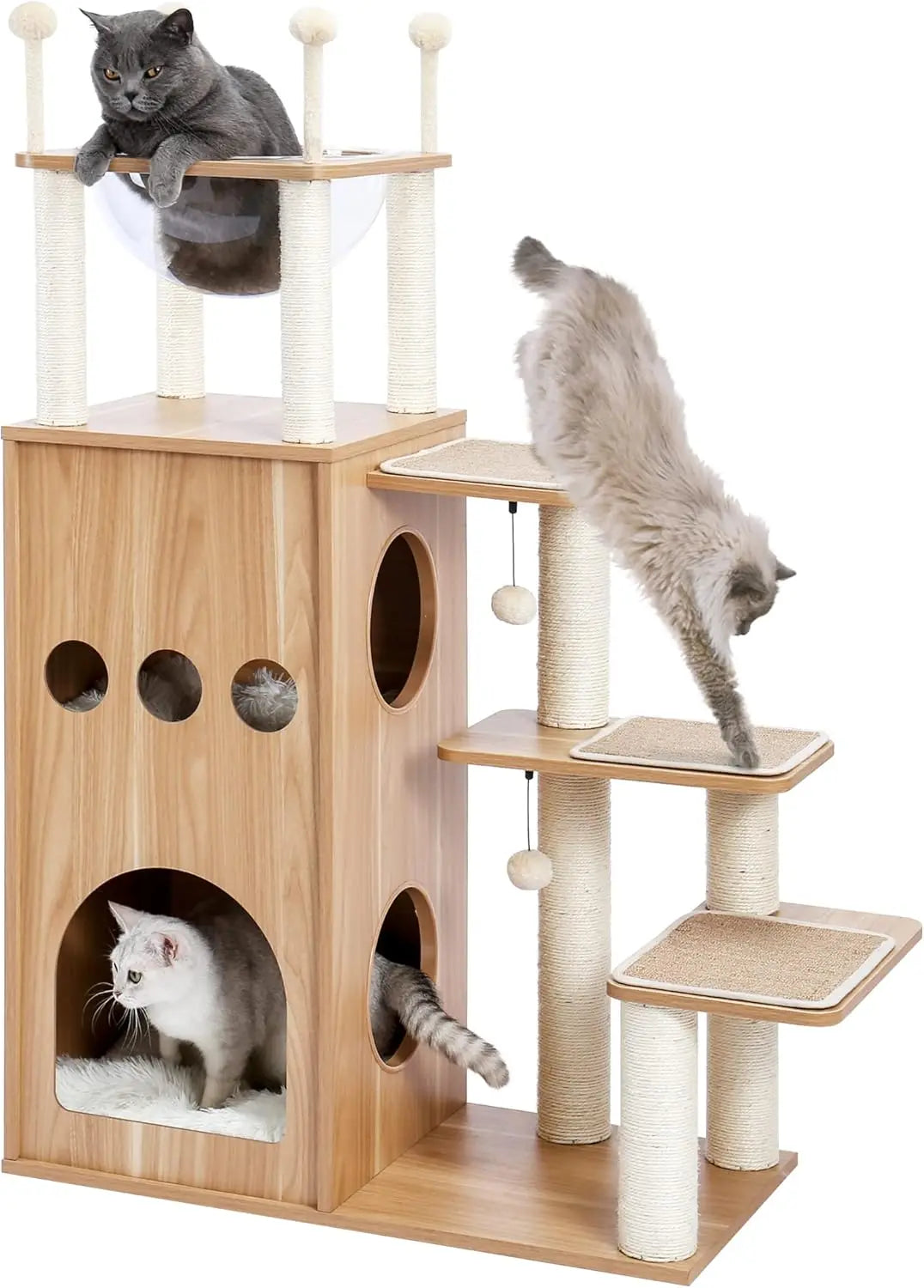 Hign Concerned Modern Cat Tree For Large Cats Wood Tower