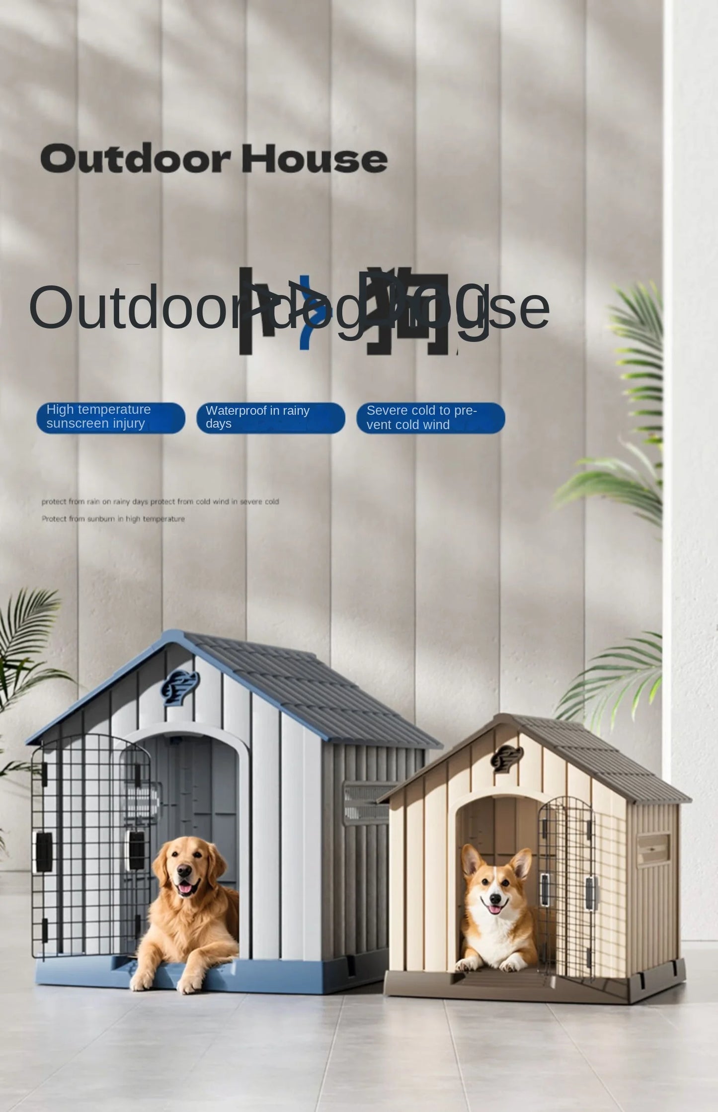 NONECN Outdoor All Season Dog House For Large Dogs