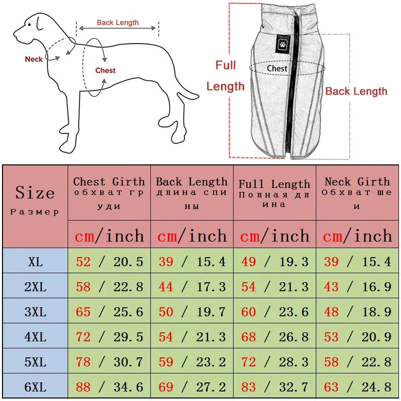 CDDMPET Waterproof Padded Dog Coat Reflective Design