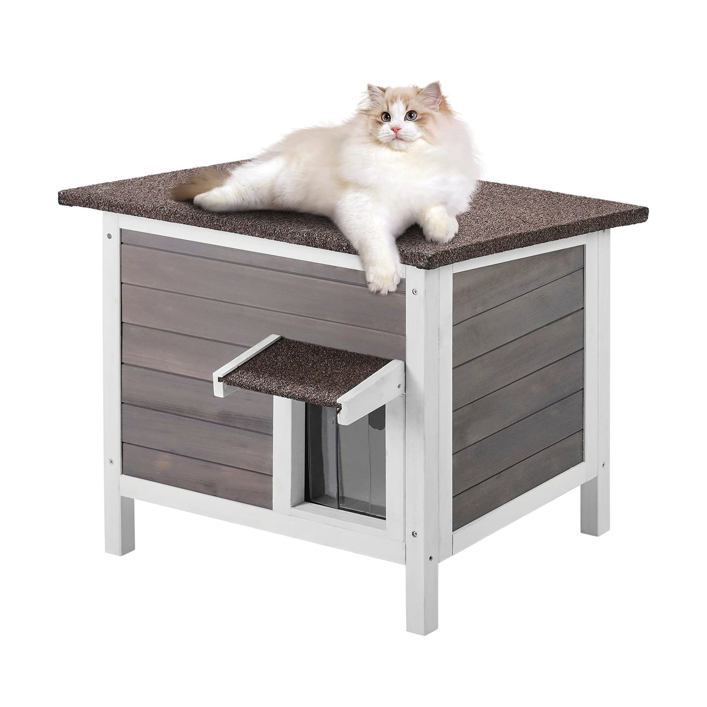SucceBuy Outdoor Cat House Weatherproof Feral Shelter