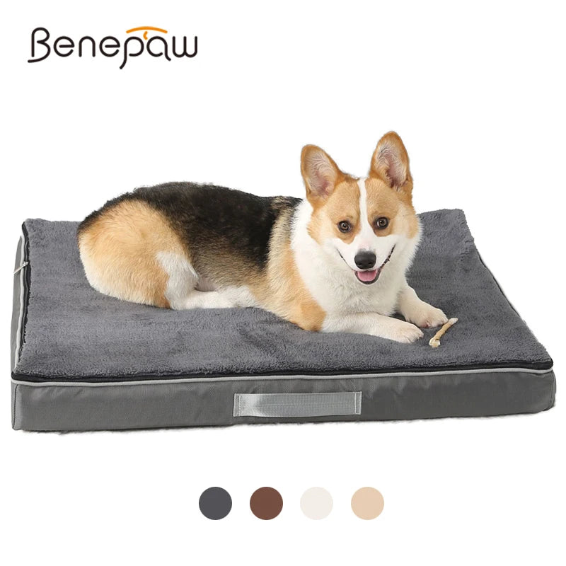 Benepaw Memory Foam Dog Bed Waterproof Washable Removable Cover