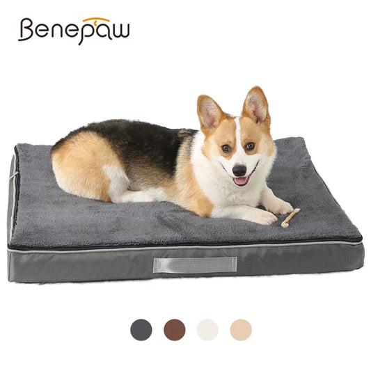 Benepaw Memory Foam Dog Bed Waterproof Washable Removable Cover