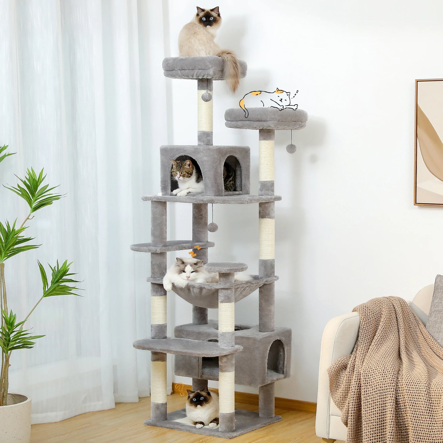 PAWZ Road Large Cat Tree Tower Indoor Cats Sisal Posts