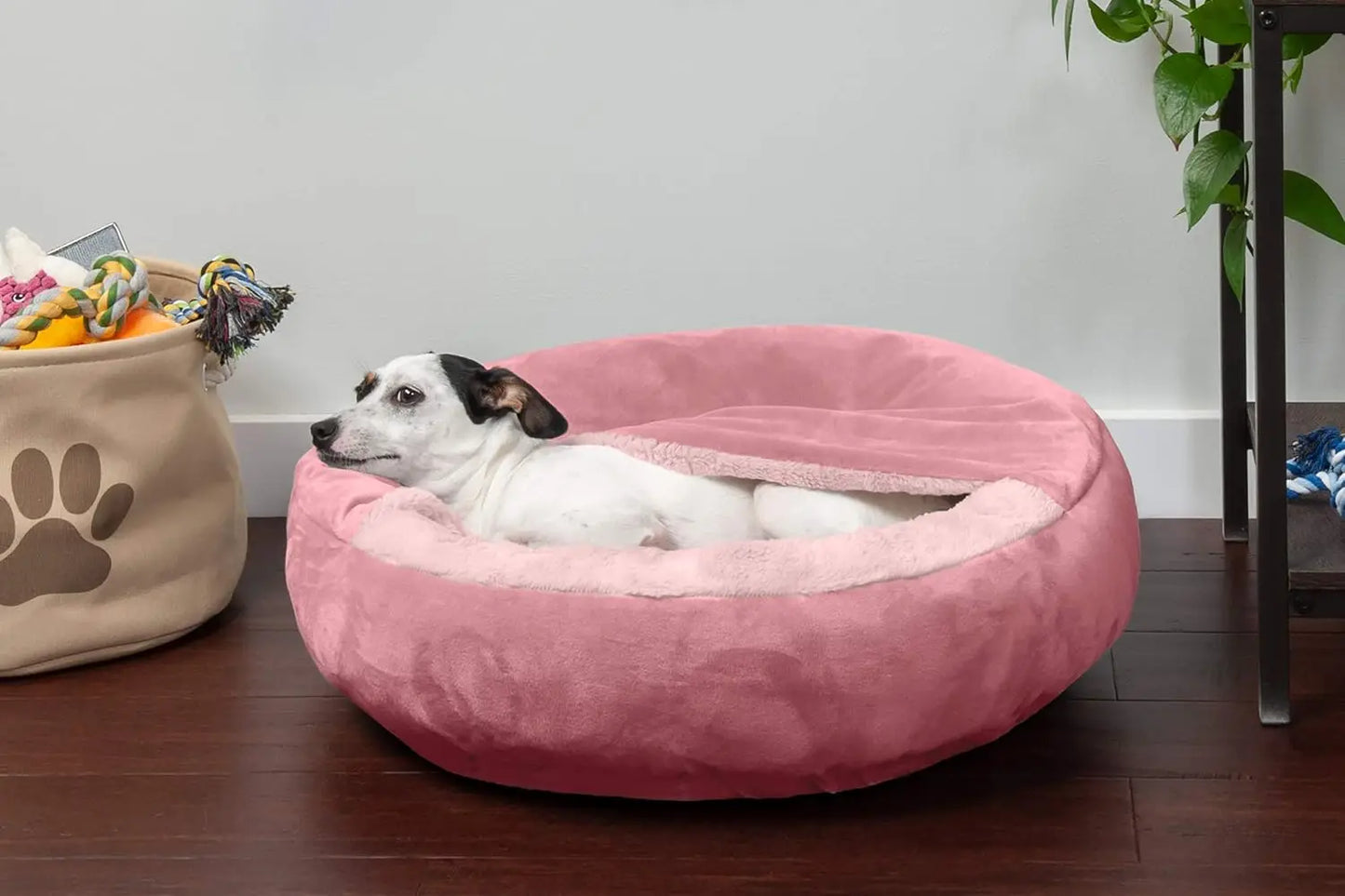 Cozy Hooded Velvet Pet Bed For Small Dogs And Cats