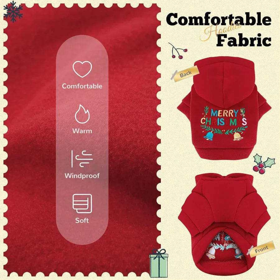 High-Concerned Christmas Hoodie for Dogs Fleece Sweater