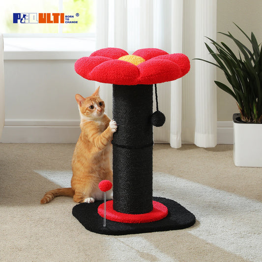 PEQULTICN Flower Cat Scratching Post Small Cat Tree Tower