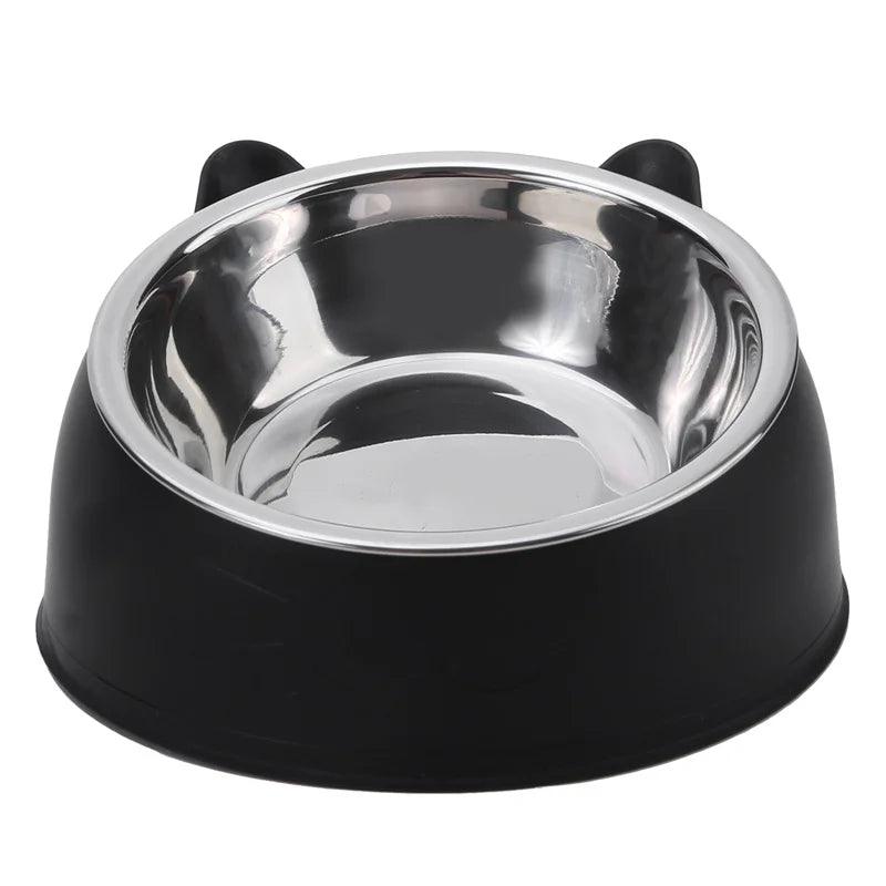 Creative Inclined Stainless Steel Cat Food And Water Feeder For Puppies