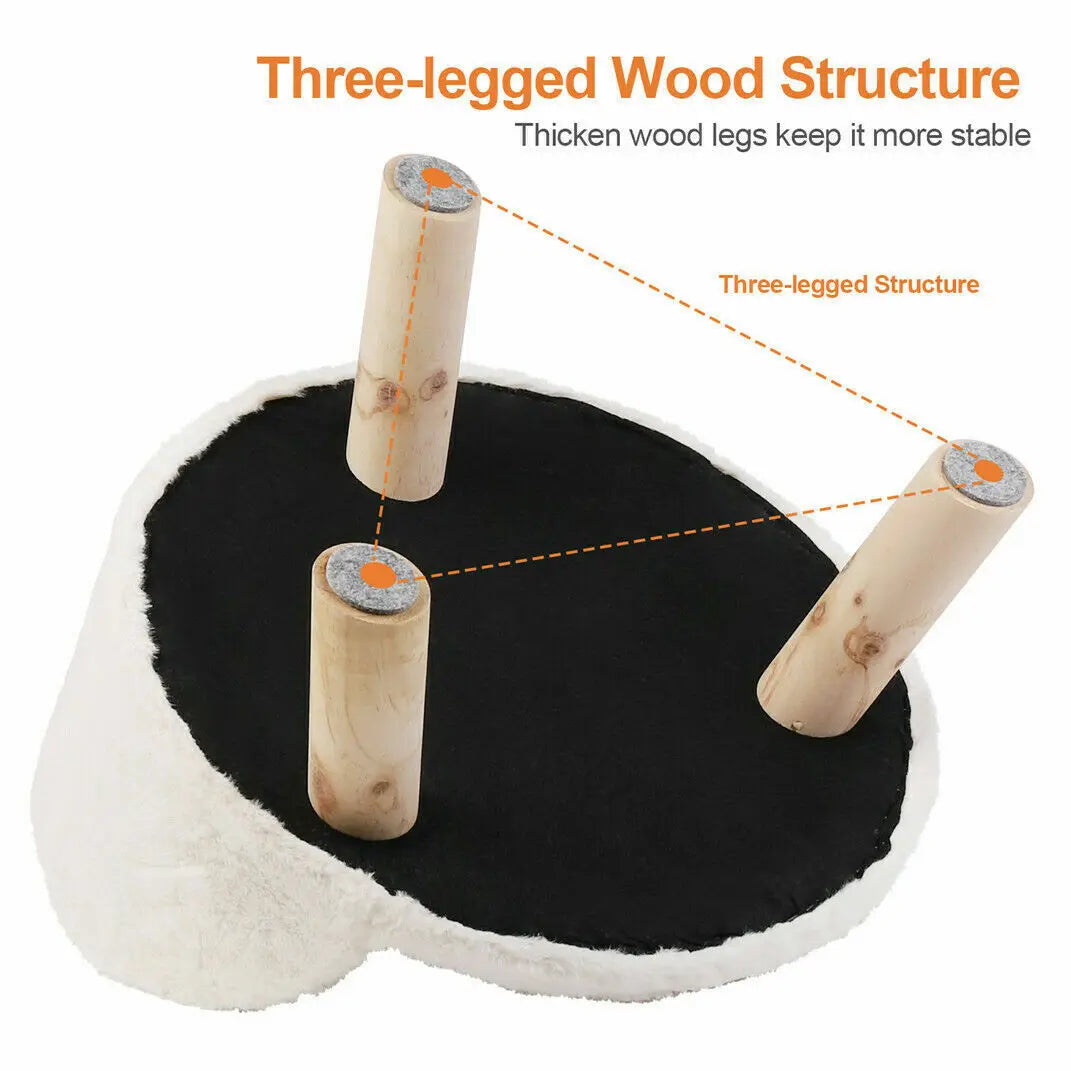CN Guangdong Luxury Cat Bed Plush Nest With Wooden Legs