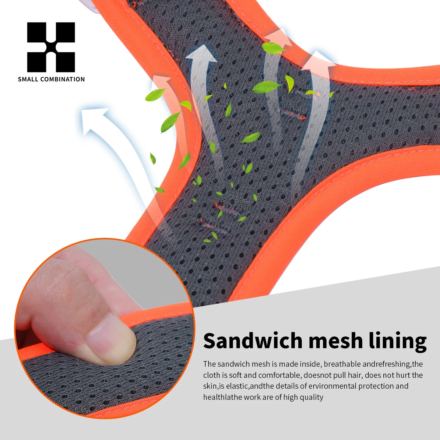 Small Combination No Pull Reflective Dog Harness Vest For Dogs