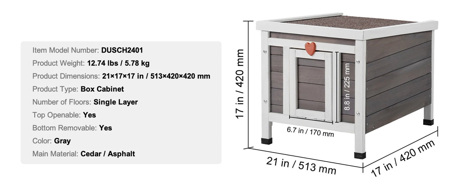 SucceBuy Outdoor Cat House Weatherproof Feral Shelter