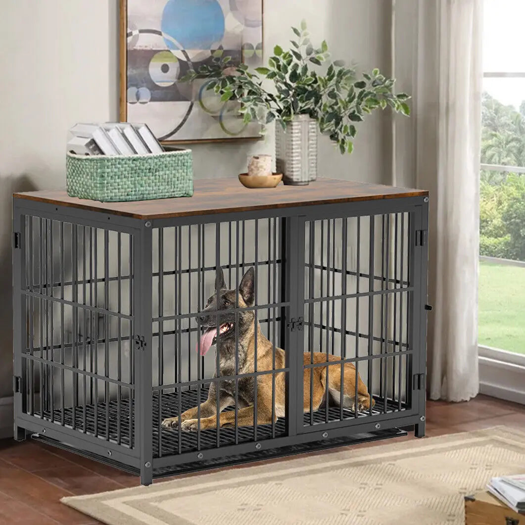 Hign Concerned Dog Crate End Table With Three Doors