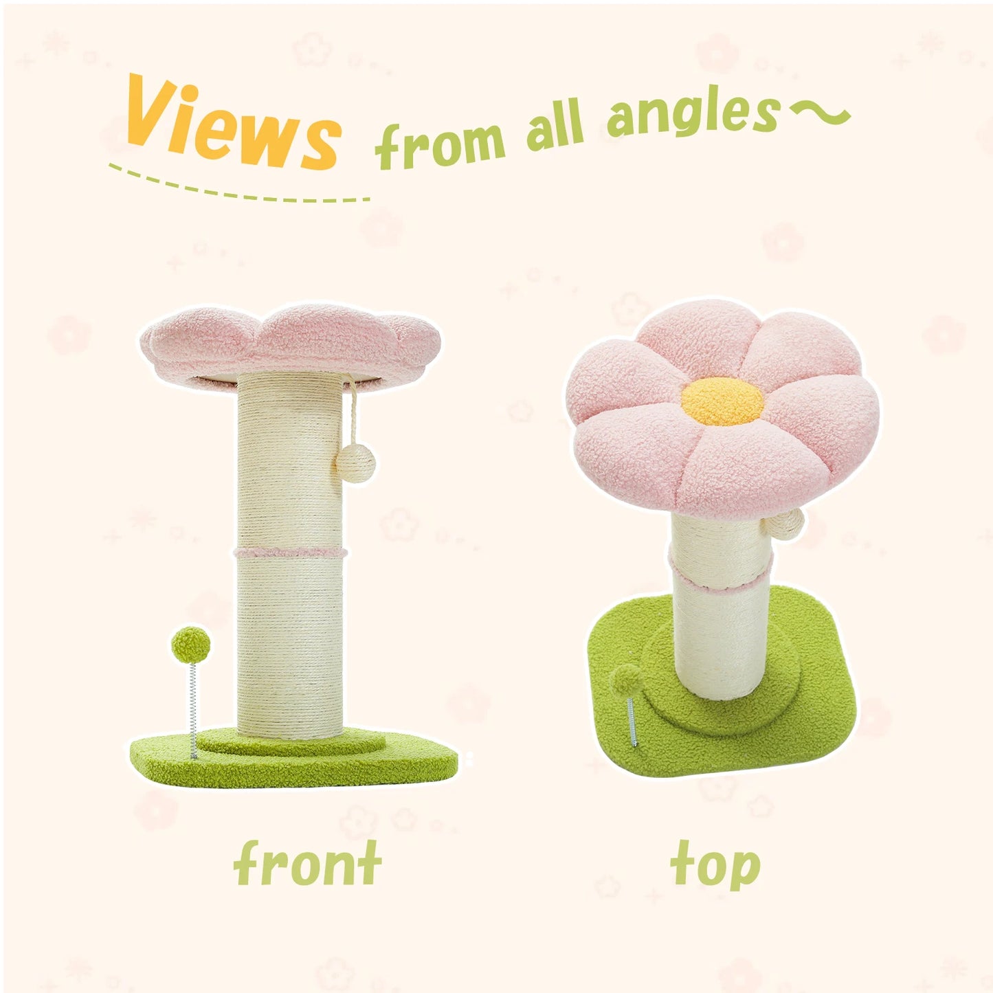 PEQULTICN Flower Cat Scratching Post Small Cat Tree Tower