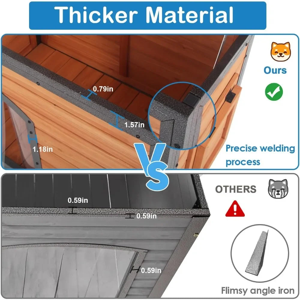 ZHUXIANG Weatherproof Chew Proof Outdoor Dog Kennel