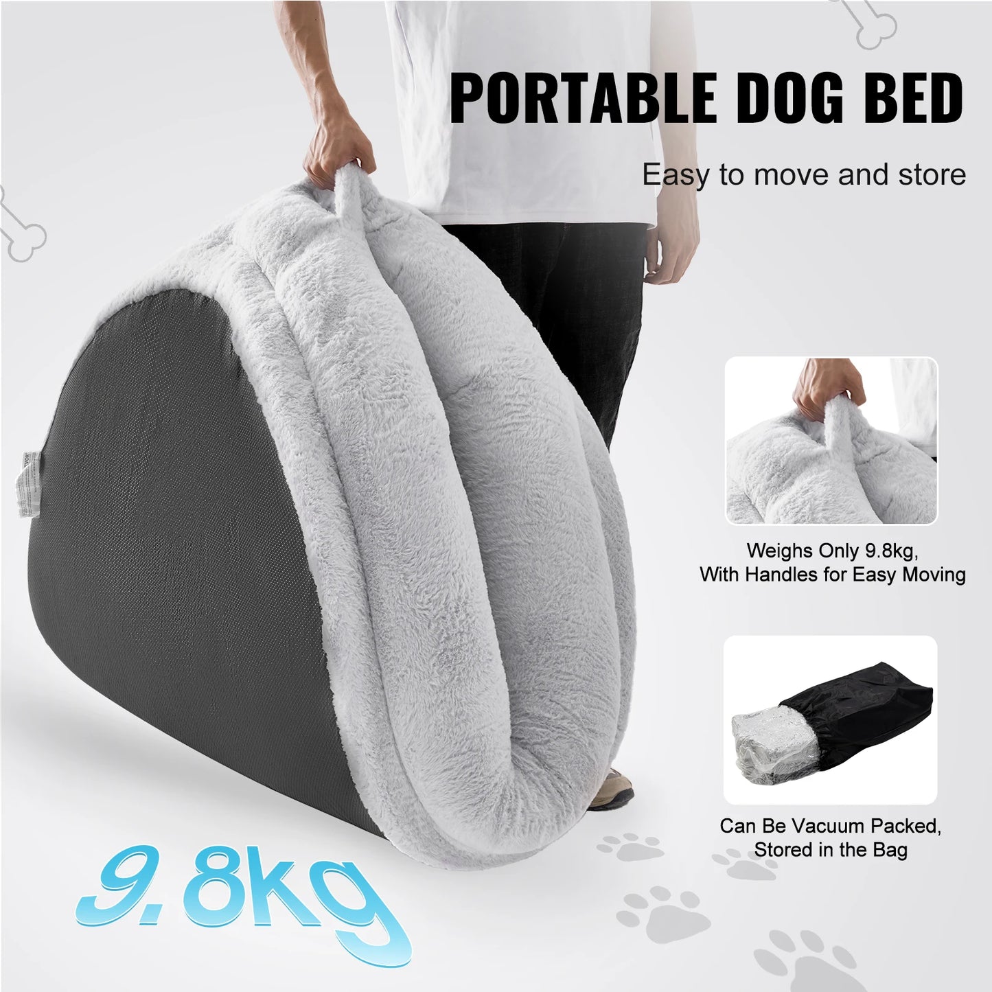 SucceBuy Human Dog Bed With Orthopedic Foam Cover