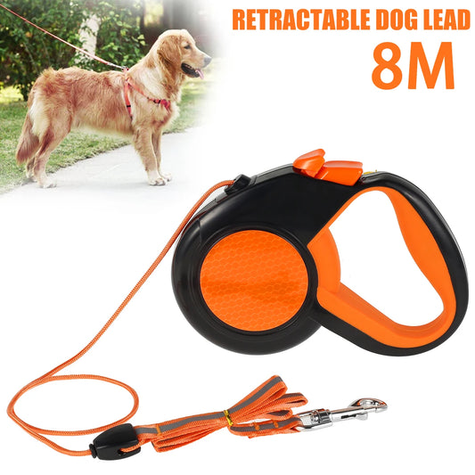 Retractable Dog Leash Heavy Duty Reflective Tape Non Slip Handle