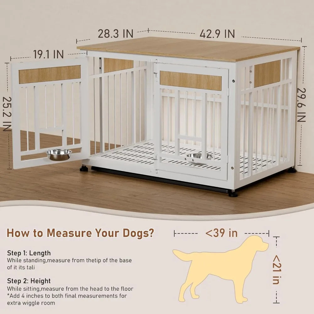 Angduo Heavy Duty Dog Crate Furniture Indoor Kennel