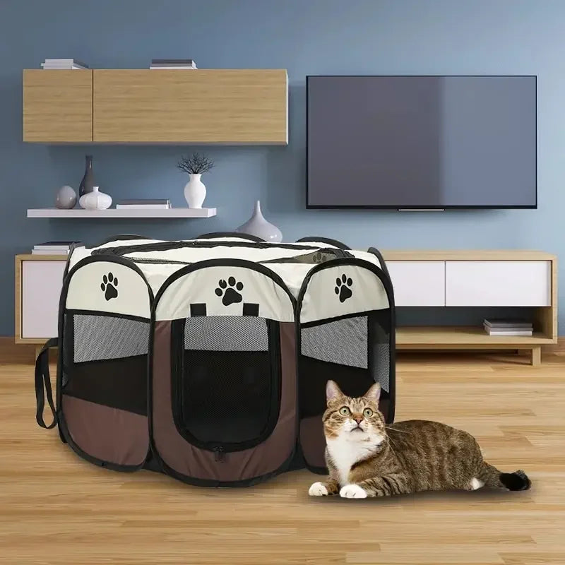 Portable Foldable Outdoor Pet Tent Kennel Octagonal Fence For Dogs And Cats