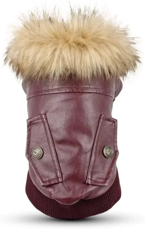 Hign-concerned Dog Coat Waterproof PU Jacket For Winter