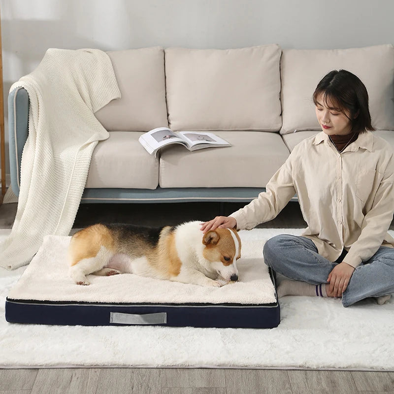 Benepaw Memory Foam Dog Bed Waterproof Washable Removable Cover