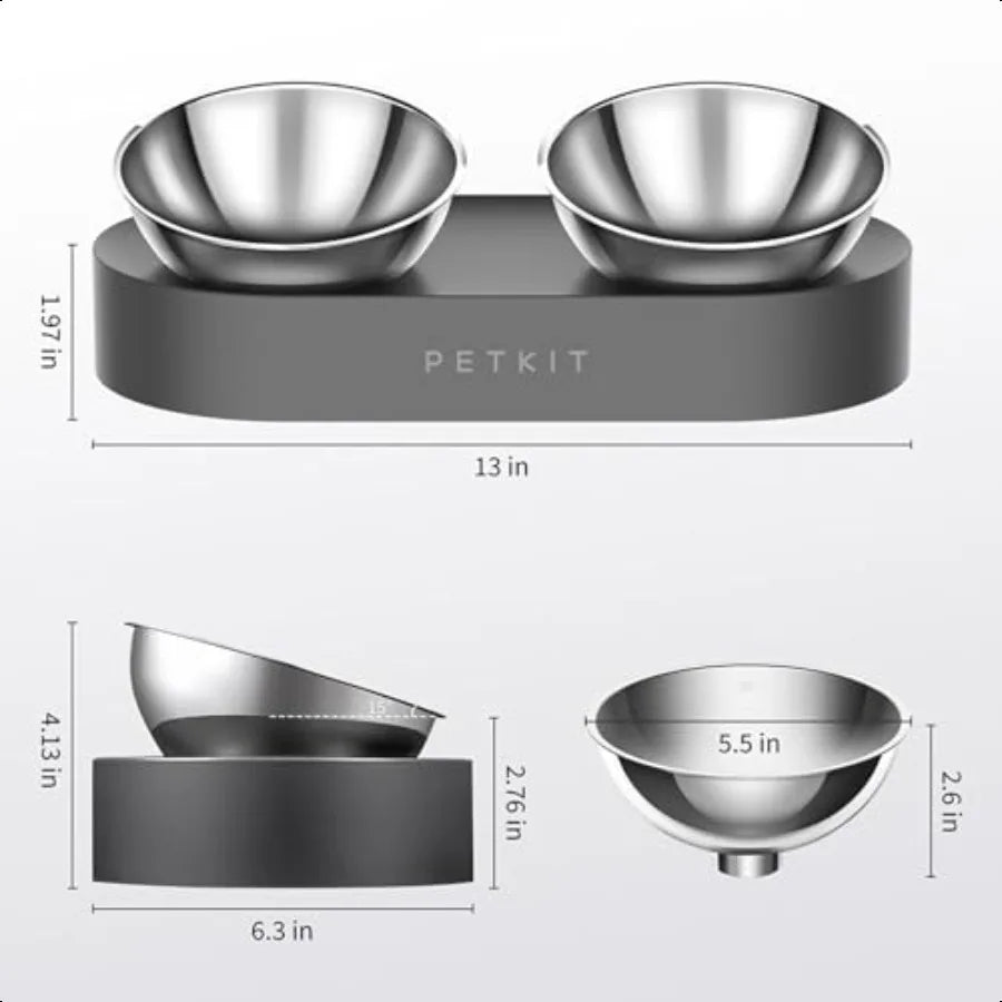 Hign Concerned Raised Stainless Steel Pet Food Bowl