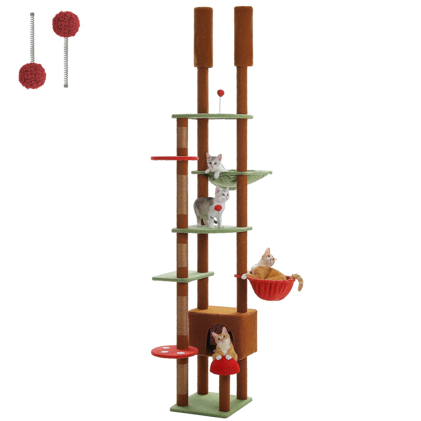 PAWZ Road Floor To Ceiling Cat Tree With Hammock Premium