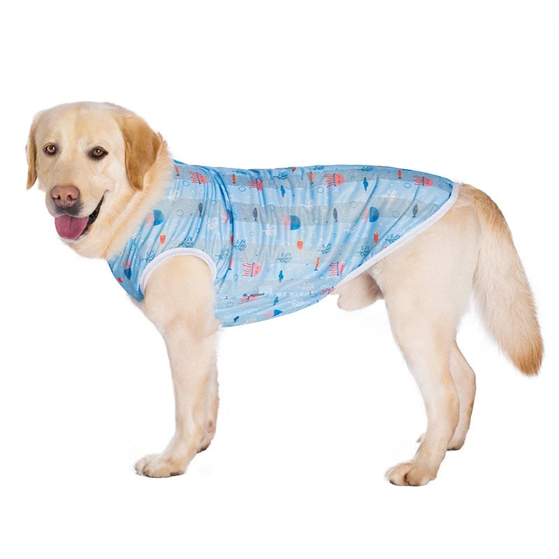 Summer Cooling Dog Vest Breathable Mesh Sleeveless Shirt
