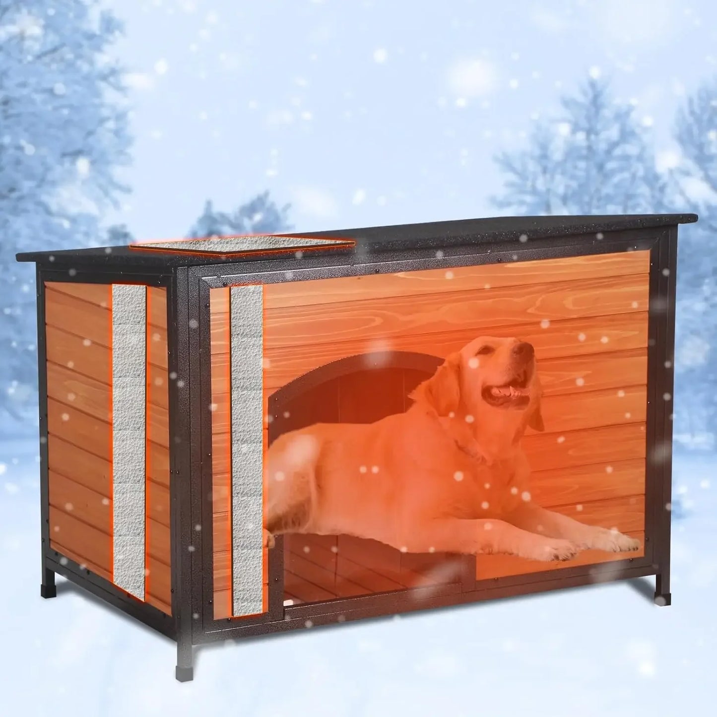 ZHUXIANG Weatherproof Chew Proof Outdoor Dog Kennel