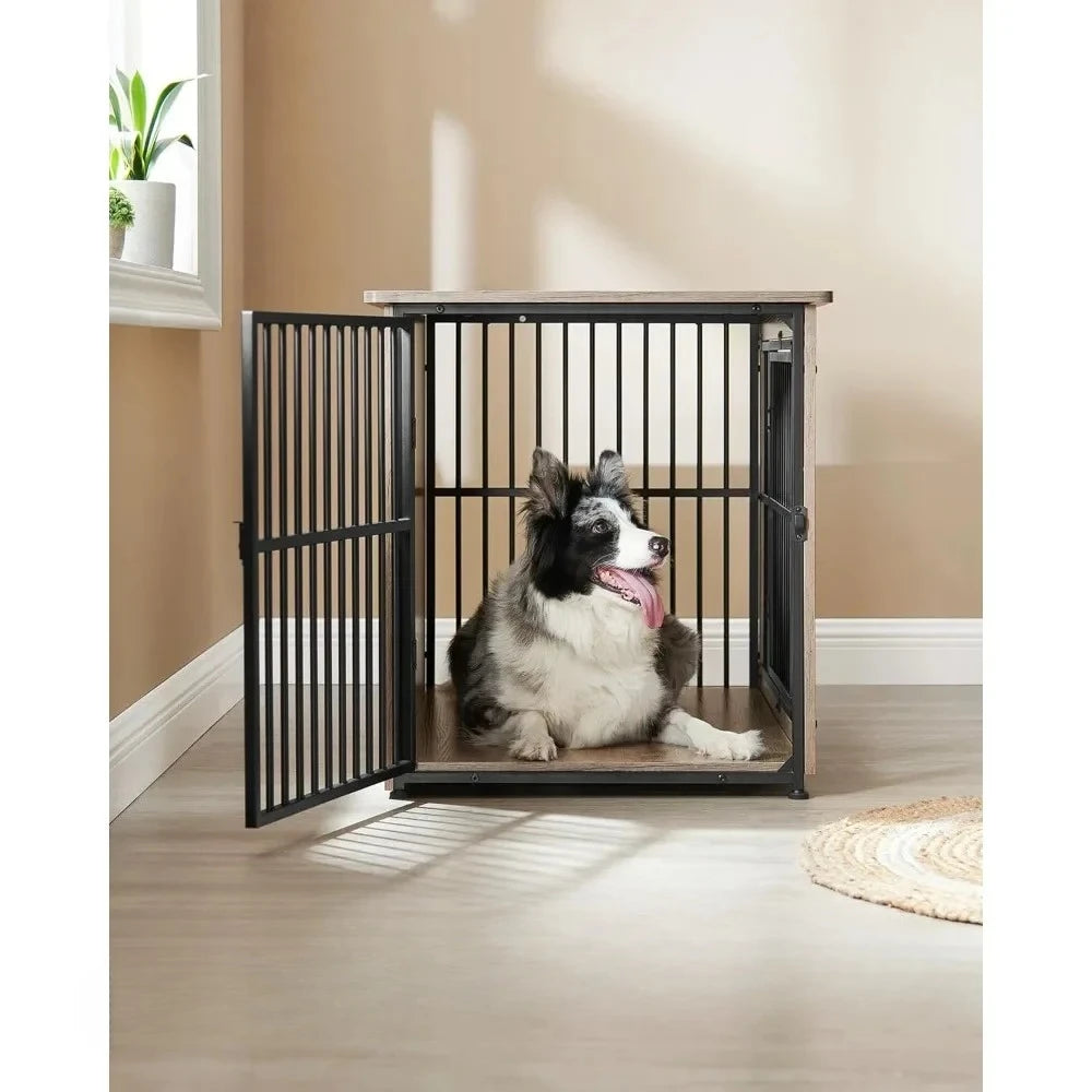 Hign-concerned Heavy Duty Dog Crate Furniture Double Door