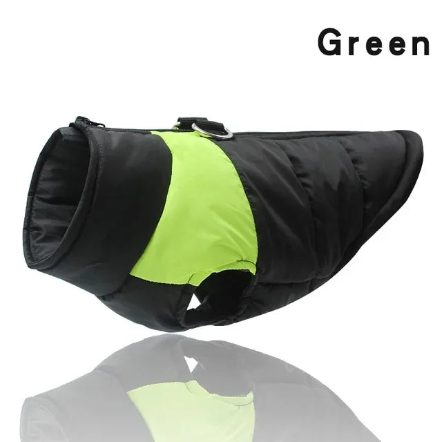 Winter Waterproof Padded Dog Coat With Zipper For Dogs