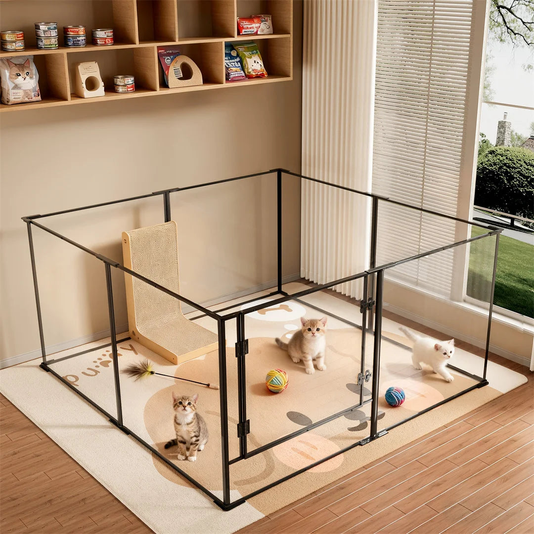 Bingopaw Acrylic 8 Panels Dog Playpen Indoor Exercise Fence