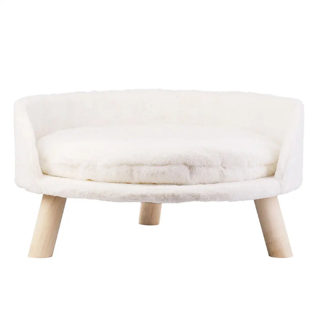 CN Guangdong Luxury Cat Bed Plush Nest With Wooden Legs