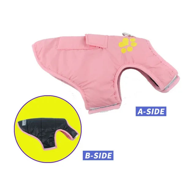 Winter Waterproof Padded Dog Coat With Zipper For Dogs