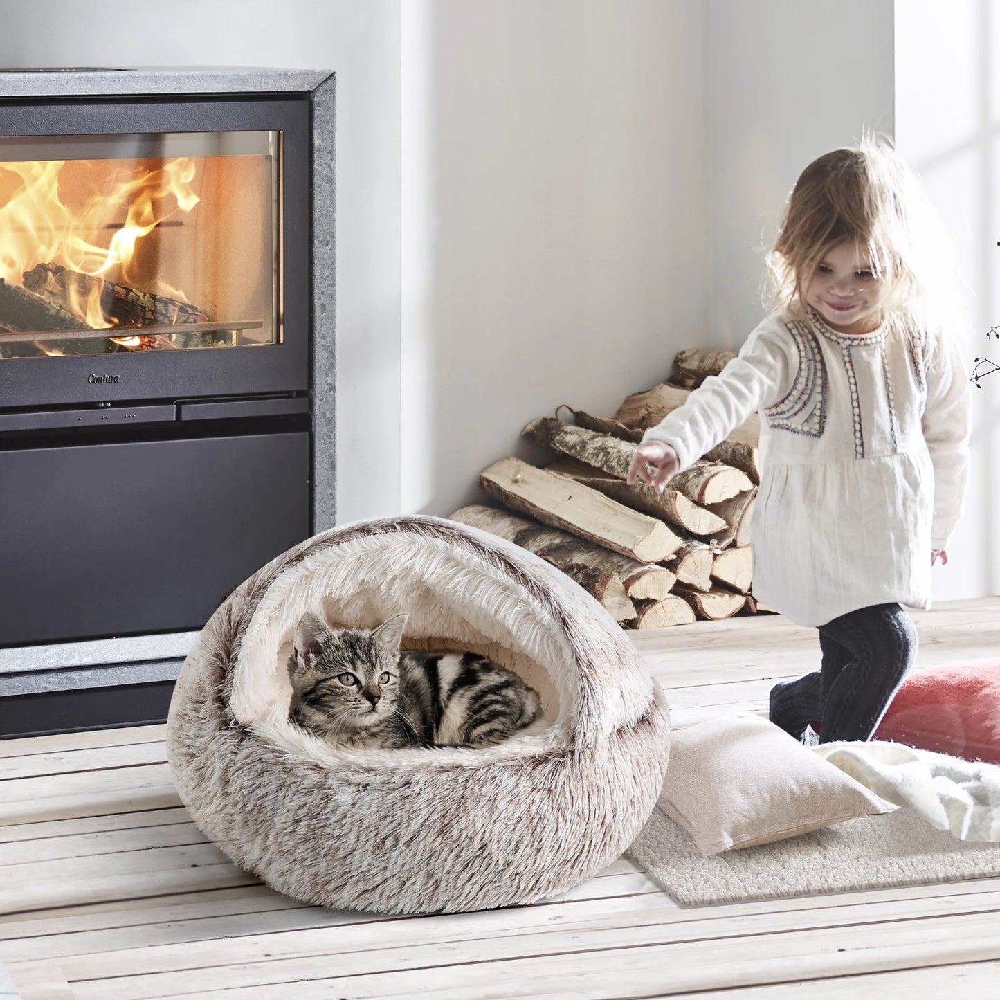 Closure Cat And Dog Soft Nest Bed Semi Enclosed House