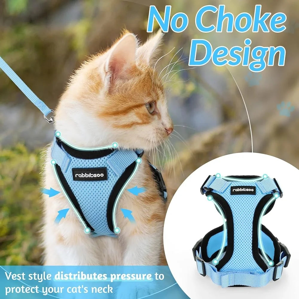FujianHign Cat Harness Leash Adjustable Reflective Vest