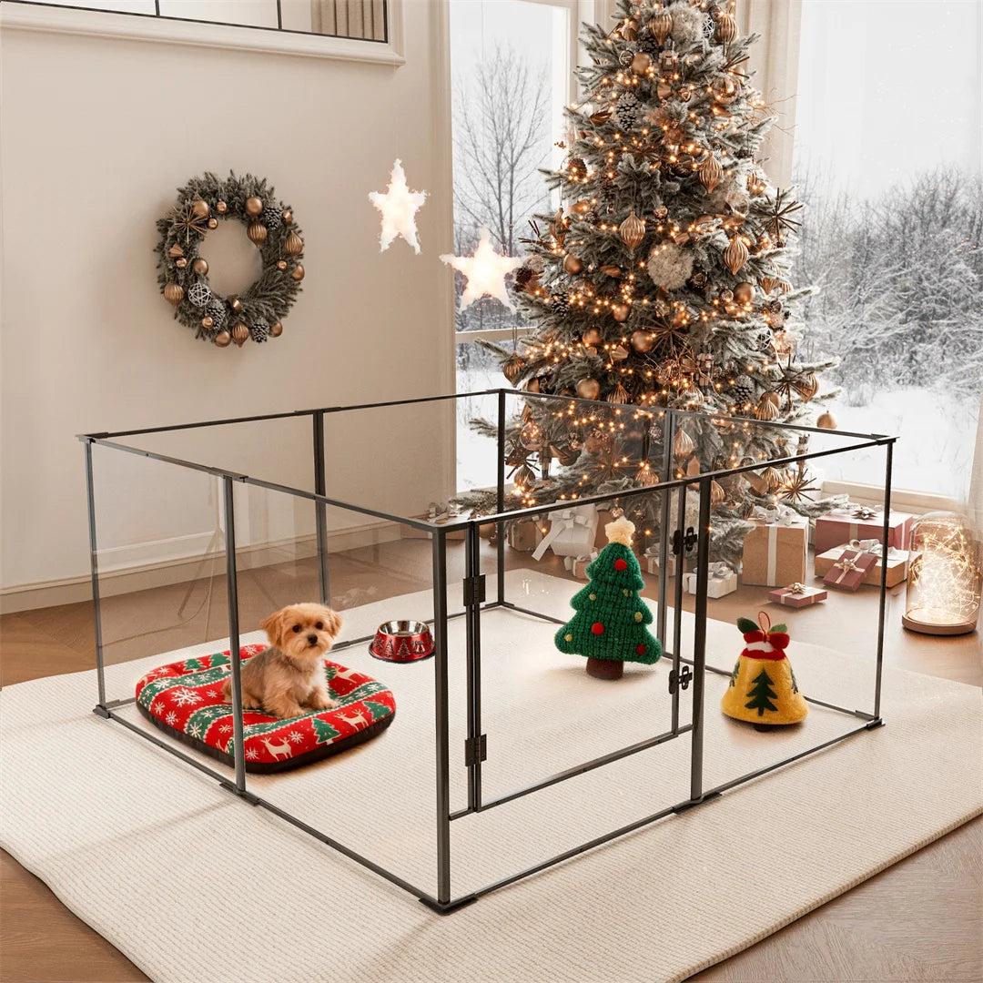 Bingopaw Acrylic 8 Panels Dog Playpen Indoor Exercise Fence