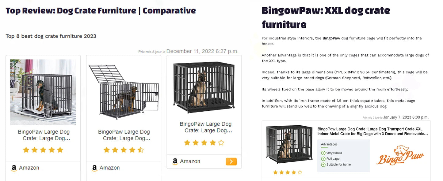 BORWARTH Heavy Duty Dog Crate Tear Resistant Kennel